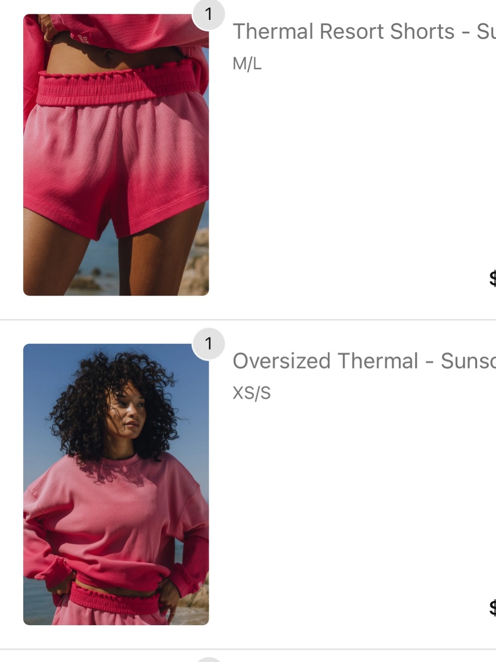 Pink Thermal Sunsoaked set- Sold out online!